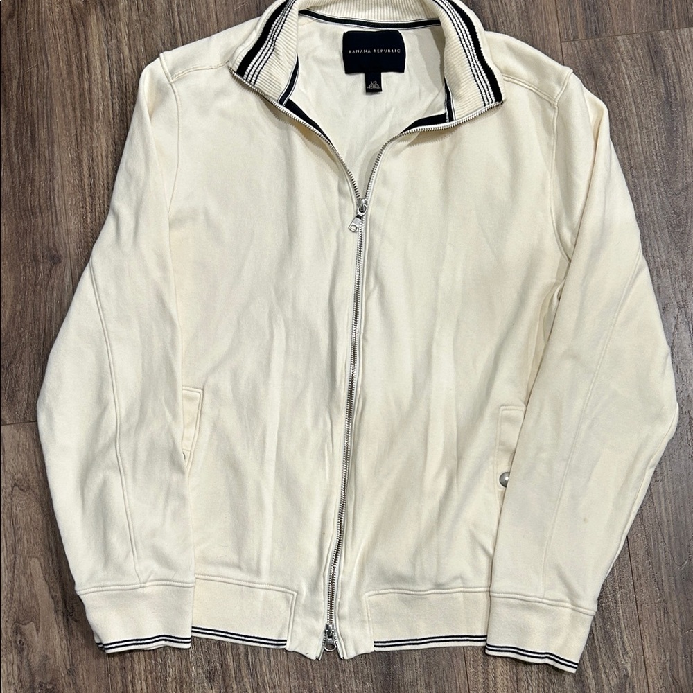 Tommy Hilfiger Men's White Zip-Up Sweater